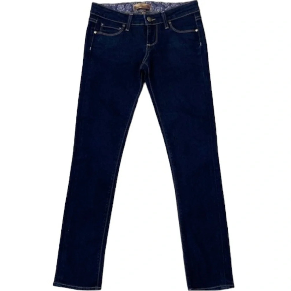 PAIGE Blue Dark Wash 5 Pocket Type Low Rise Ankle Denim Jeans Size 25